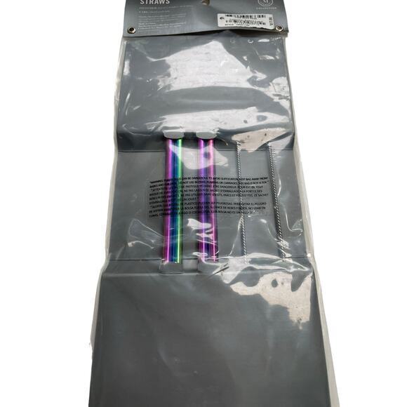 NWT Martha Stewart Good Things Stainless Steel Beverage Straw Rainbow Iridescent - Picture 4 of 8